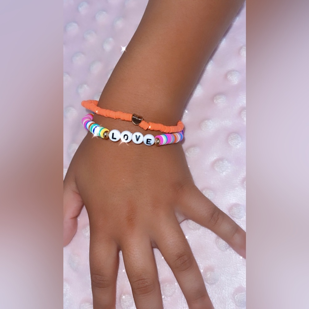SOLD!!🧡🤍TWO Bracelets Set *Handmade* 🤍🧡